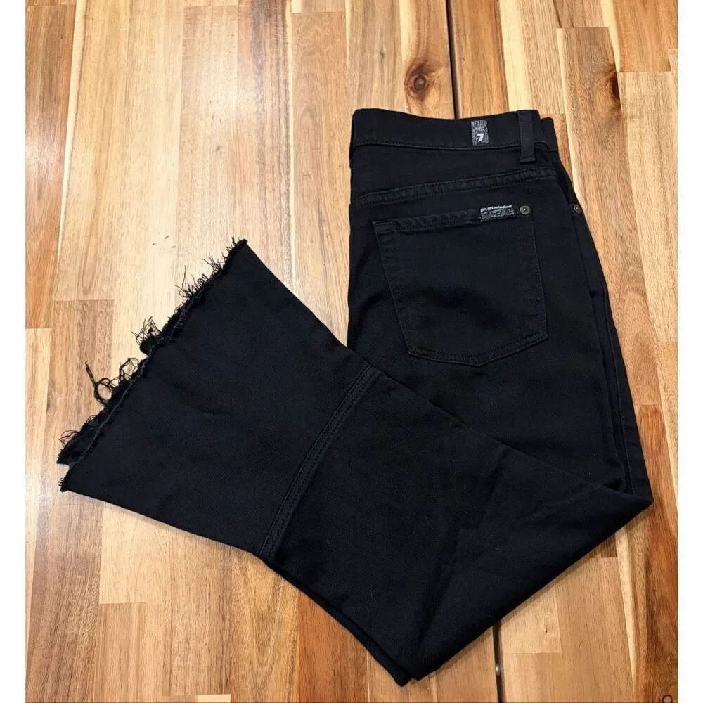 7 For All Mankind Flare Raw Hem Jeans